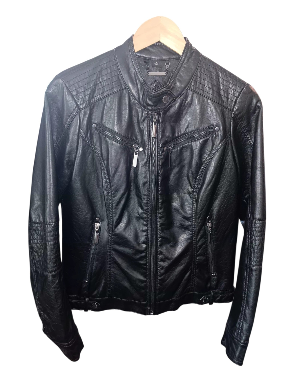 Jou Jou Black Leather Moto Jacket